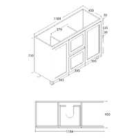 Shaker 1200mm PVC Bathroom Vanity