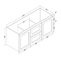 Shaker 1200mm PVC Wall Hung Bathroom Vanity