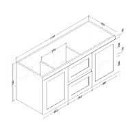 Shaker 1200mm PVC Wall Hung Bathroom Vanity