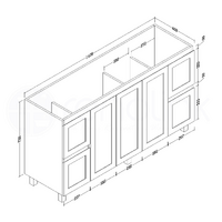 Shaker 1500mm PVC Bathroom Vanity