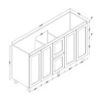Shaker 1500mm PVC Bathroom Vanity