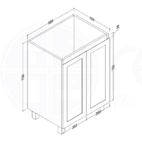 Shaker 600mm PVC Bathroom Vanity