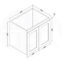 Shaker 600mm PVC Wall Hung Bathroom Vanity
