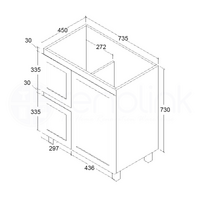 Shaker 750mm PVC Bathroom Vanity
