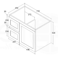 Shaker 750mm PVC Wall Hung Bathroom Vanity
