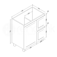 Shaker 750mm PVC Bathroom Vanity