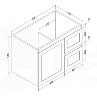 Shaker 750mm PVC Wall Hung Bathroom Vanity