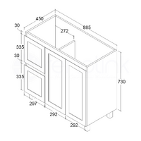 Shaker 900mm PVC Bathroom Vanity
