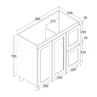 Shaker 900mm PVC Bathroom Vanity