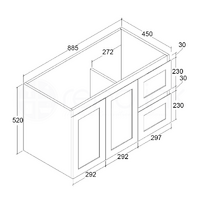 Shaker 900mm PVC Wall Hung Bathroom Vanity