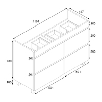 Vellena 1200mm Double PVC Water Proof Bathroom Vanity Cabinet