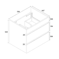 Vellena 600mm PVC Water Proof Matte White Wall Hung Bathroom Vanity Cabinet