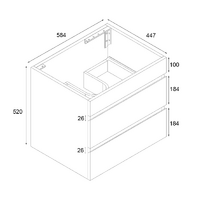 Vellena 600mm PVC Water Proof Wash White Wall Hung Bathroom Vanity Cabinet