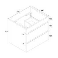 Vellena 600mm PVC Water Proof Wall Hung Bathroom Vanity Cabinet