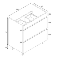 Vellena 750mm PVC Water Proof Wash White Bathroom Vanity Cabinet