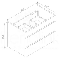 Vellena 750mm PVC Water Proof Matte White Wall Hung Bathroom Vanity Cabinet