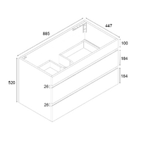 Vellena 900mm PVC Water Proof Wash White Wall Hung Bathroom Vanity Cabinet