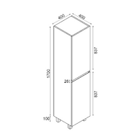Vellena PVC Water Proof Gloss White Bathroom Tallboy Cabinet Wall Hung Legs