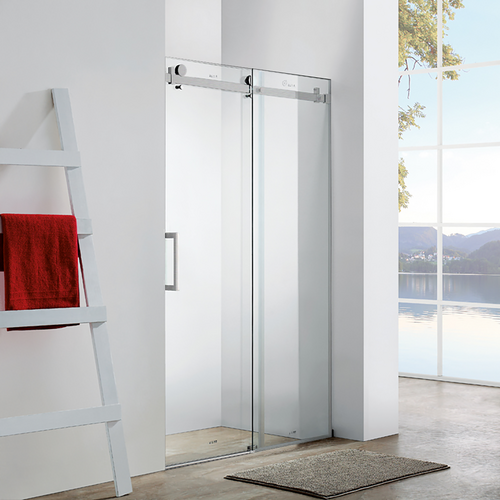 Frameless Wall to Wall Adjustable Sliding Shower Screen 1700x2000mm PVD Brushed Nickel