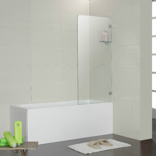 Frameless Bath Panel Shower Screen 700x1450mm Chrome