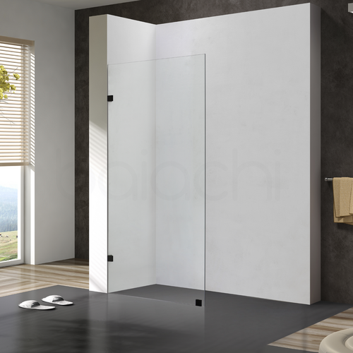 800mm Fixed Panel Shower Screen Matte Black