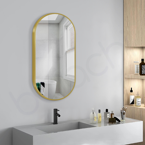Baiachi Oval 450mmx900mm Frame Mirror Brushed Gold