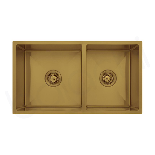 780X440mm Handmade Laundry Kitchen Sink Top/Under Mount Brushed Gold