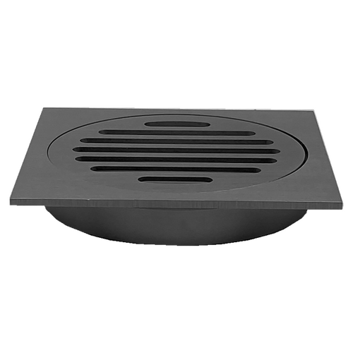 110X110mm Gun Metal Bathroom Shower 100mm Floor Waste Drain Grate