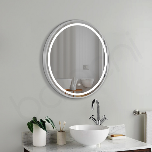 Baiachi LED Round 600mm Frame Mirror Brushed Silver