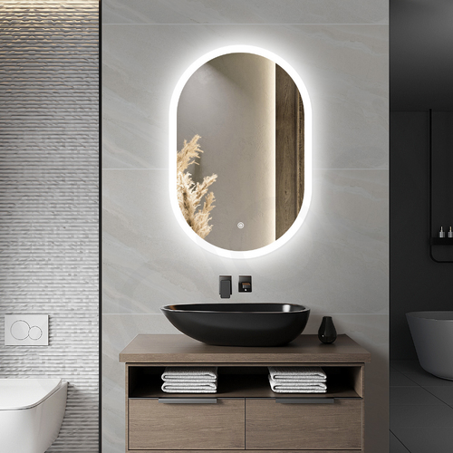 Baiachi LED Oval 600mmx900mm Frameless Mirror 