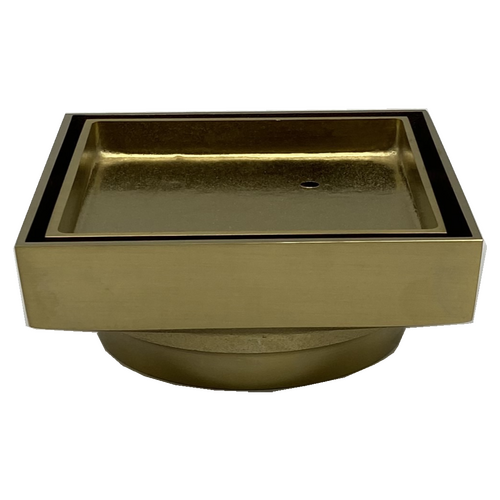 90mm Bathroom Shower Smart Tile Insert Floor Waste Drain Fits 100mm Brushed Gold BAst90-Bg