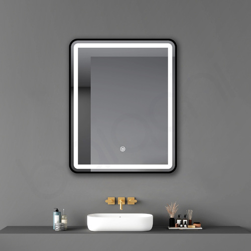 Eden LED Rectangle Frame Mirror Matte Black