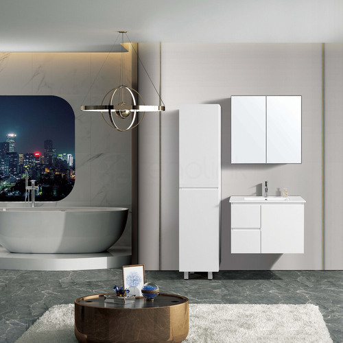 Ivana 750mm PVC Water Proof Wall Hung Bathroom Vanity Left Drawers