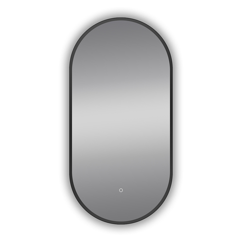 LED Oval Mirror 450x900mm Matte Black