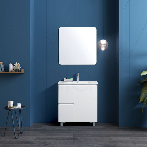 Lucena 750mm Slim Line Narrow Left Drawer PVC Water Proof Bathroom Vanity