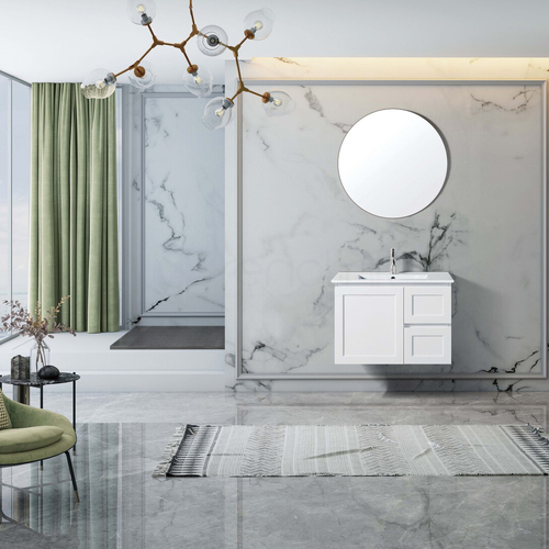 Shaker 750mm PVC Wall Hung Bathroom Vanity