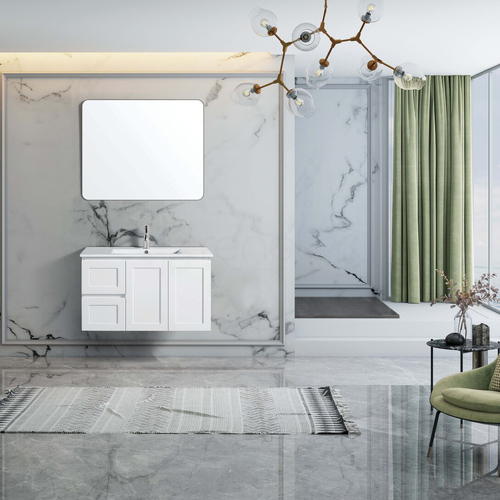 Shaker 900mm PVC Wall Hung Bathroom Vanity