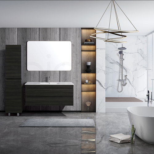 Vellena 1200mm PVC Water Proof Empire Oak Wall Hung Bathroom Vanity Cabinet