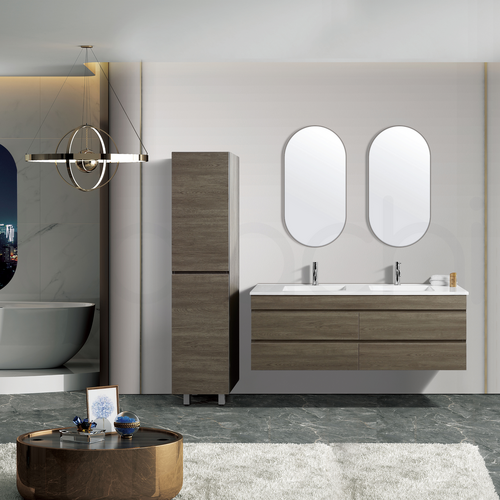 Vellena 1500mm PVC Water Proof Wash White Wall Hung Bathroom Vanity Cabinet