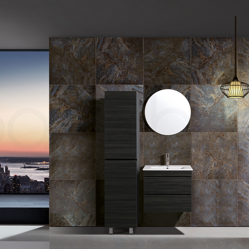 Vellena 600mm PVC Water Proof Empire Oak Wall Hung Bathroom Vanity Cabinet
