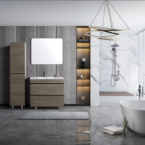 Vellena 900mm PVC Water Proof Wash White Bathroom Vanity Cabinet