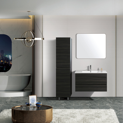 Vellena 900mm PVC Water Proof Empire Oak Wall Hung Bathroom Vanity Cabinet